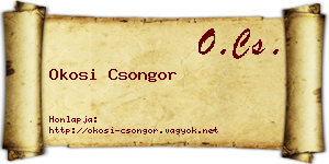 Okosi Csongor névjegykártya